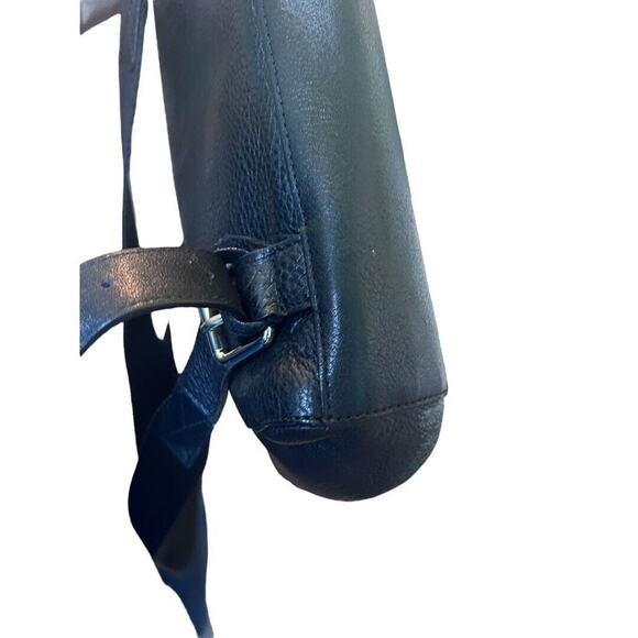 J. Estina Black Pebbled Leather Backpack Style Computer Bag Brief Case - Picture 14 of 16